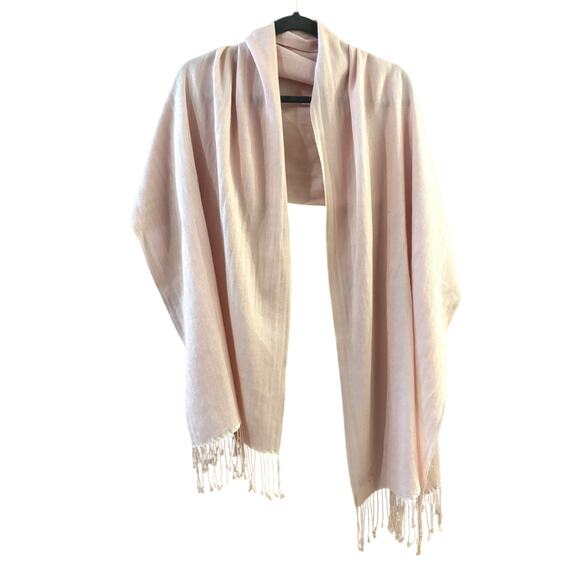 Brassloom Accessories - Brassloom Pink Scarf/ Shaw 70% Pashmina Cashmere 30% Silk Hand Made Nepal Preppy
